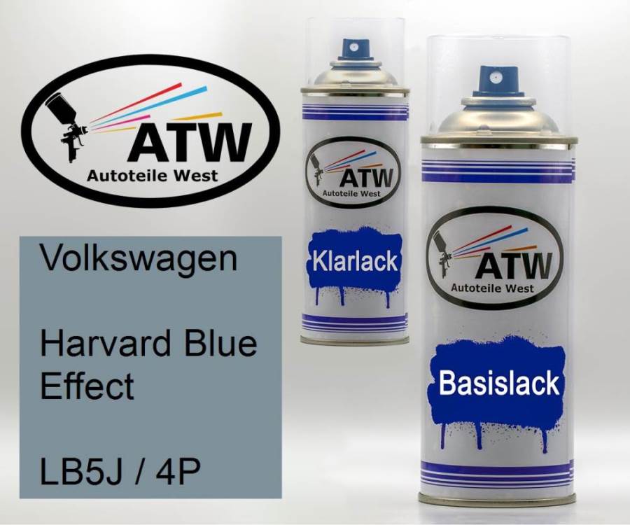 Volkswagen, Harvard Blue Effect, LB5J / 4P: 400ml Sprühdose + 400ml Klarlack - Set, von ATW Autoteile West.